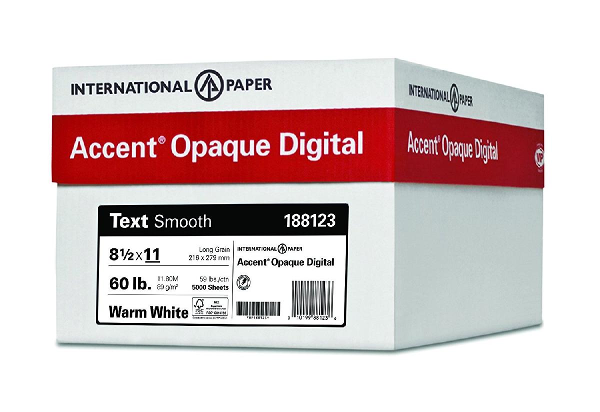 Accent® Opaque Digital White Smooth 100 lb. Cover 8.5x11 in. 200 Sheets per Ream